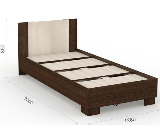 Кровать «Аврора» 120*200 (основание ЛДСП), Венге/Дуб молочный, изображение 3 | Интернет магазин мебели и декора LifeDekor