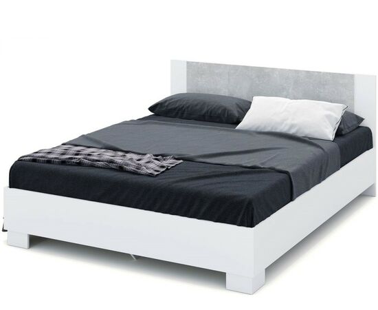 Кровать «Аврора» 140*200 (основание ЛДСП), Белый/ателье светлый, изображение 2 | Интернет магазин мебели и декора LifeDekor