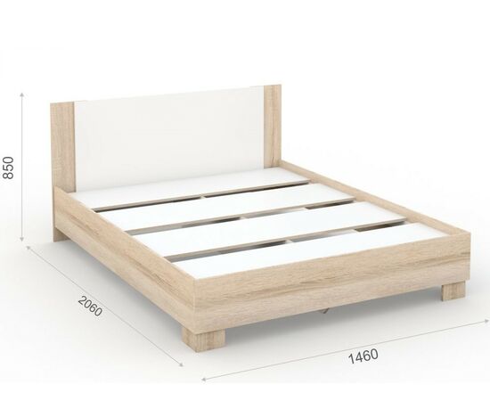 Спальня «Аврора» 3дв шк, Дуб сонома/Белый, изображение 5 | Интернет магазин мебели и декора LifeDekor