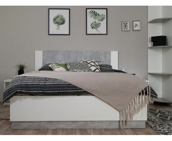 Кровать «Аврора» 160*200 (подъемник), Белый/ателье светлый, изображение 5 | Интернет магазин мебели и декора LifeDekor