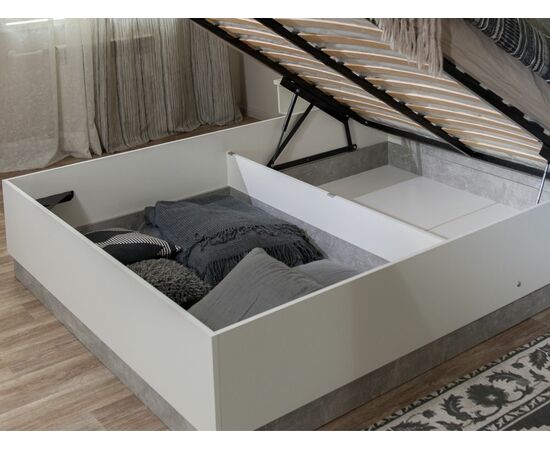 Кровать «Аврора» 160*200 (подъемник), Белый/ателье светлый, изображение 8 | Интернет магазин мебели и декора LifeDekor