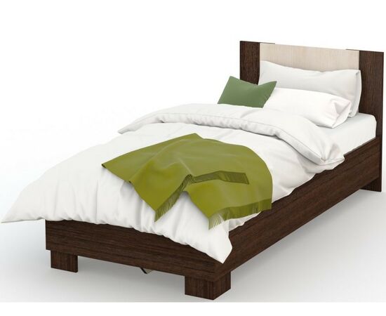 Кровать «Аврора» 90*200 (основание ЛДСП), Венге/Дуб молочный, изображение 2 | Интернет магазин мебели и декора LifeDekor