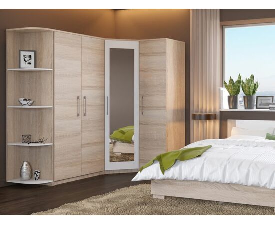 Шкаф «Аврора» 2дв, Дуб сонома/Белый, изображение 4 | Интернет магазин мебели и декора LifeDekor