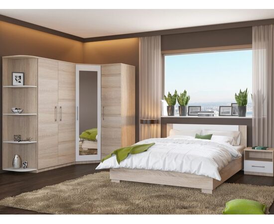 Спальня «Аврора», Дуб сонома/Белый, изображение 2 | Интернет магазин мебели и декора LifeDekor