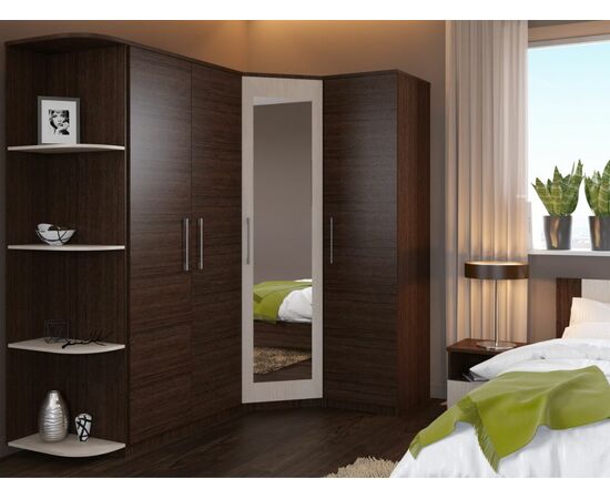 Шкаф «Аврора» 1дв, Венге/Дуб беленый, изображение 4 | Интернет магазин мебели и декора LifeDekor