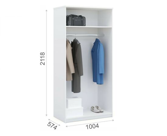 Спальня «Аврора» 2дв шк, Белый/Ателье светлый, изображение 8 | Интернет магазин мебели и декора LifeDekor