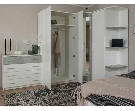 Спальня «Аврора» 2дв шк, Белый/Ателье светлый, изображение 6 | Интернет магазин мебели и декора LifeDekor