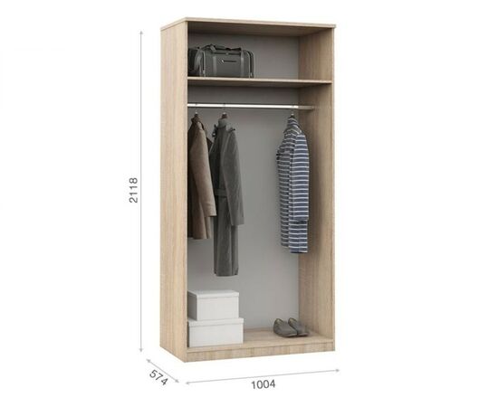 Спальня «Аврора» 2дв шк, Дуб сонома/Белый, изображение 7 | Интернет магазин мебели и декора LifeDekor