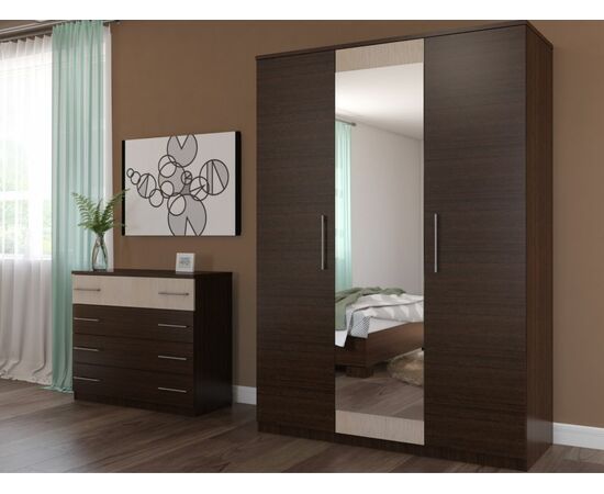 Спальня «Аврора» 3дв шк, Венге/Дуб молочный, изображение 3 | Интернет магазин мебели и декора LifeDekor