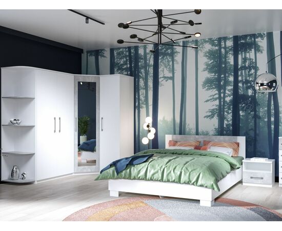 Спальня «Аврора», Белый/Ателье светлый, изображение 2 | Интернет магазин мебели и декора LifeDekor