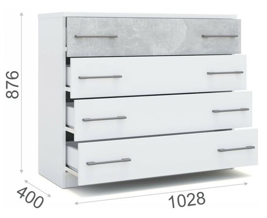 Спальня «Аврора», Белый/Ателье светлый, изображение 8 | Интернет магазин мебели и декора LifeDekor