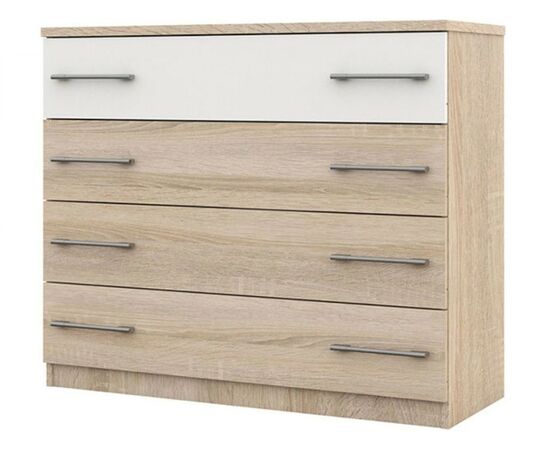 Комод «Аврора» 4ящ, Дуб сонома/Белый, изображение 2 | Интернет магазин мебели и декора LifeDekor