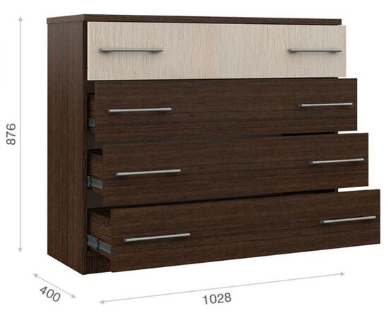 Спальня «Аврора», Венге/Дуб молочный, изображение 5 | Интернет магазин мебели и декора LifeDekor