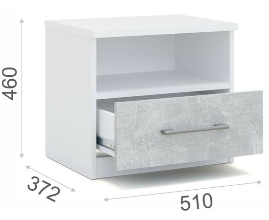 Спальня «Аврора» 3дв шк, Белый/Ателье светлый, изображение 5 | Интернет магазин мебели и декора LifeDekor