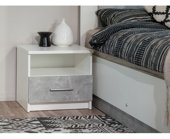 Кровать «Аврора» 90*200 (основание ЛДСП), Белый/Ателье светлый, изображение 4 | Интернет магазин мебели и декора LifeDekor