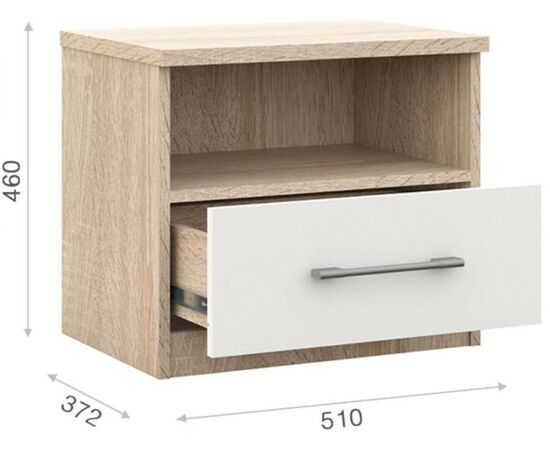 Спальня «Аврора» 3дв шк, Дуб сонома/Белый, изображение 6 | Интернет магазин мебели и декора LifeDekor