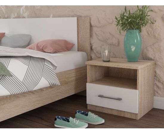 Спальня «Аврора» 2дв шк, Дуб сонома/Белый, изображение 5 | Интернет магазин мебели и декора LifeDekor