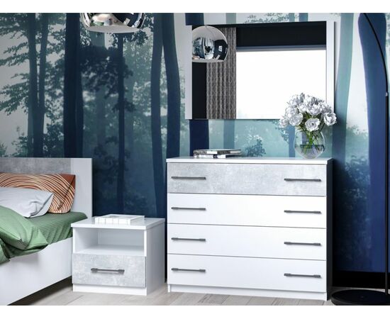 Спальня «Аврора», Белый/Ателье светлый, изображение 7 | Интернет магазин мебели и декора LifeDekor