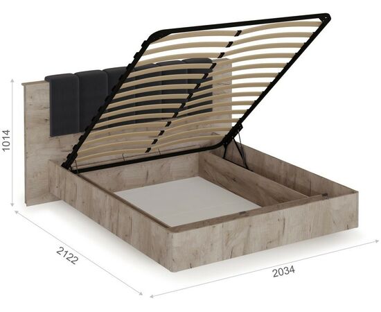 Кровать «Джулия» МИ 160*200 (подъемник), Крафт серый, изображение 3 | Интернет магазин мебели и декора LifeDekor