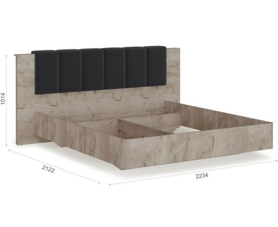 Кровать «Джулия» МИ 180*200 без ламелей, Крафт серый, изображение 3 | Интернет магазин мебели и декора LifeDekor