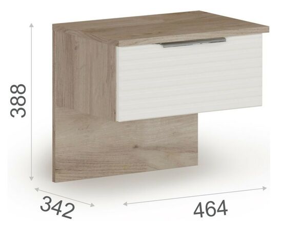 Спальня «Джулия» 3 дв шк, Крафт серый/белый глянец, изображение 7 | Интернет магазин мебели и декора LifeDekor