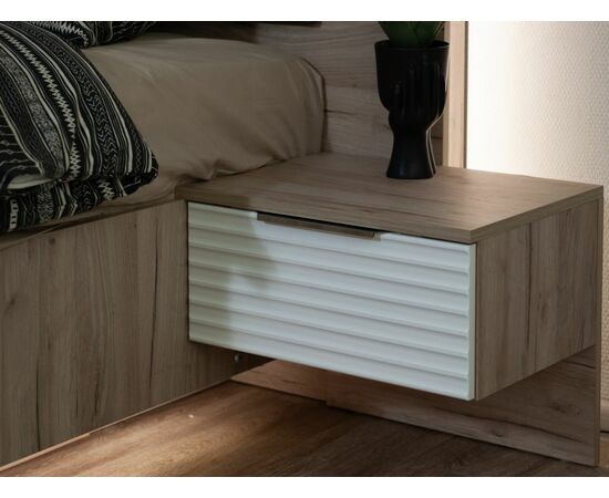 Спальня «Джулия» 3 дв шк, Крафт серый/белый глянец, изображение 4 | Интернет магазин мебели и декора LifeDekor