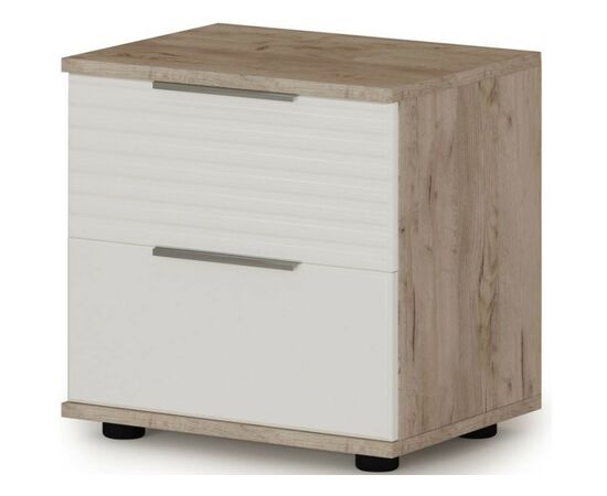 Тумба «Джулия» 2ящ, Крафт серый/белый глянец, изображение 2 | Интернет магазин мебели и декора LifeDekor