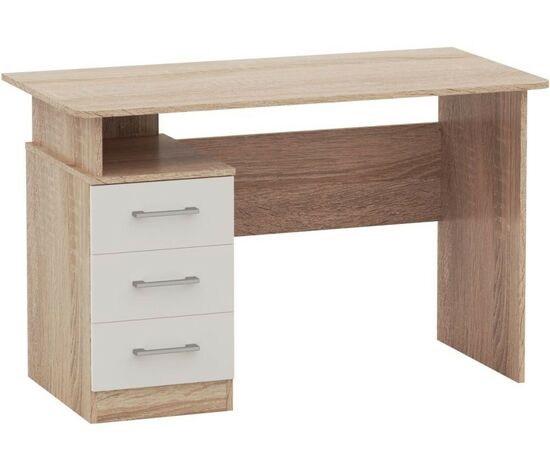 Стол «Гарвард» 120 3ящ, Дуб сонома/Белый, изображение 2 | Интернет магазин мебели и декора LifeDekor