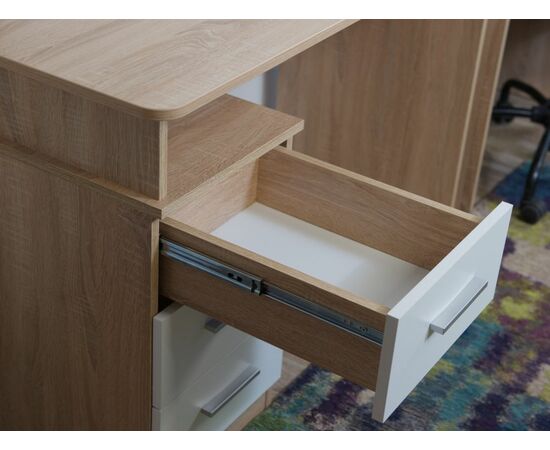 Стол «Гарвард» 120 3ящ, Дуб сонома/Белый, изображение 5 | Интернет магазин мебели и декора LifeDekor