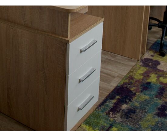 Стол «Гарвард» 120 3ящ, Дуб сонома/Белый, изображение 7 | Интернет магазин мебели и декора LifeDekor