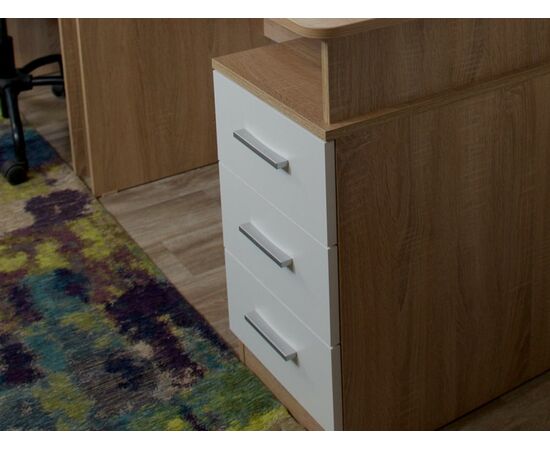 Стол «Гарвард» эргономик 130 3ящ ЛВ, Дуб сонома/Белый, изображение 5 | Интернет магазин мебели и декора LifeDekor