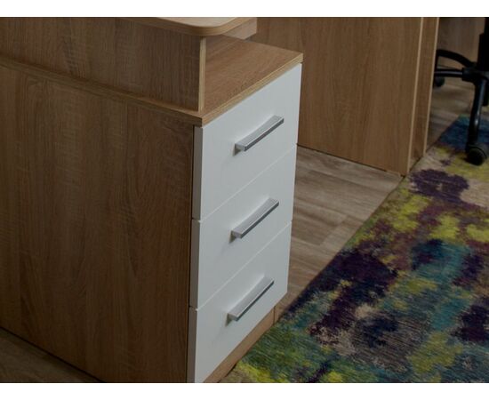 Стол «Гарвард» эргономик 130 3ящ ПР, Дуб сонома/Белый, изображение 5 | Интернет магазин мебели и декора LifeDekor