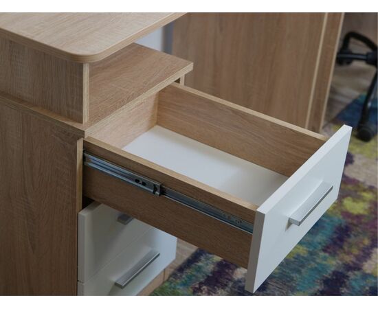 Стол «Гарвард» эргономик 130 3ящ ПР, Дуб сонома/Белый, изображение 6 | Интернет магазин мебели и декора LifeDekor