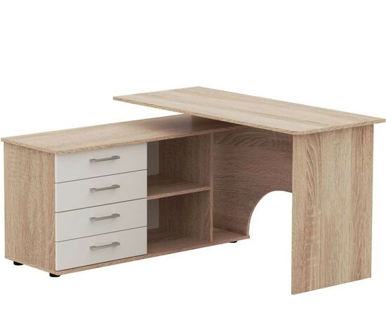 Стол «Гарвард» ЛВ 130х120, Дуб сонома/Белый, изображение 2 | Интернет магазин мебели и декора LifeDekor