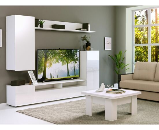 Стенка «Лия», Белый/белый глянец, изображение 3 | Интернет магазин мебели и декора LifeDekor