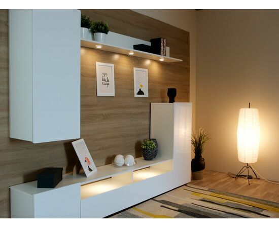 Стенка «Лия», Белый/белый глянец, изображение 4 | Интернет магазин мебели и декора LifeDekor