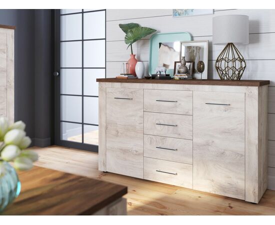 Стенка «Мэдисон» с комодом, Дуб эндгрейн/дуб экспрессив бронзовый, изображение 3 | Интернет магазин мебели и декора LifeDekor