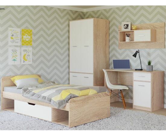 Стол «Стелс» 110 1д1ящ, Дуб сонома/белый, изображение 4 | Интернет магазин мебели и декора LifeDekor