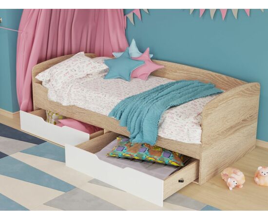 Кровать-тахта «Стелс», Дуб сонома/белый, изображение 4 | Интернет магазин мебели и декора LifeDekor