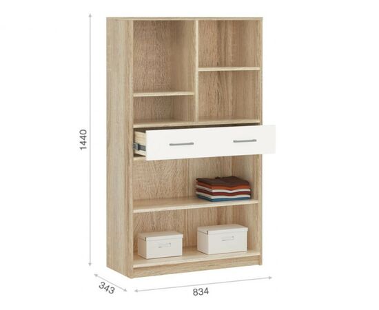 Стенка «Стелс» с комодом, Дуб сонома/белый, изображение 5 | Интернет магазин мебели и декора LifeDekor