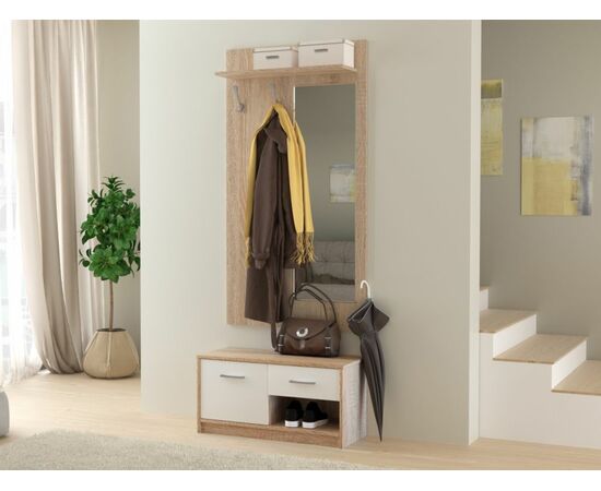 Прихожая «Стелс», Дуб сонома/белый, изображение 2 | Интернет магазин мебели и декора LifeDekor