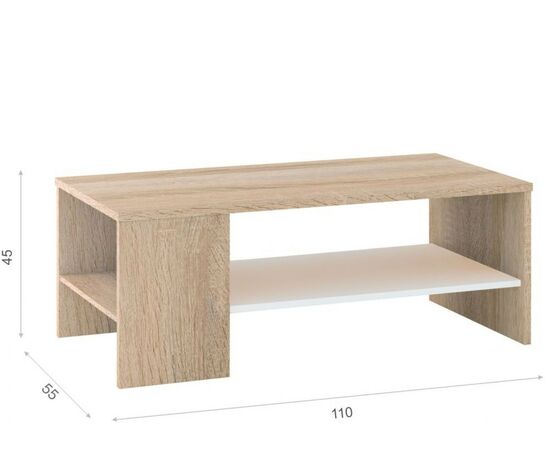 Стол «Стелс» 110, Дуб сонома/белый, изображение 3 | Интернет магазин мебели и декора LifeDekor