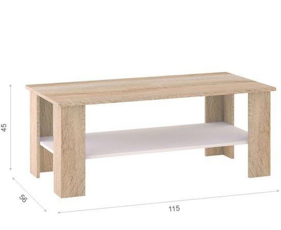 Стол «Стелс» 115, Дуб сонома/белый, изображение 3 | Интернет магазин мебели и декора LifeDekor