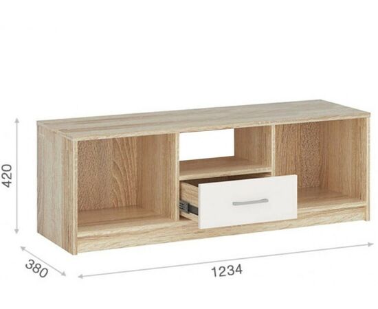 Стенка «Стелс», Дуб сонома/белый, изображение 4 | Интернет магазин мебели и декора LifeDekor