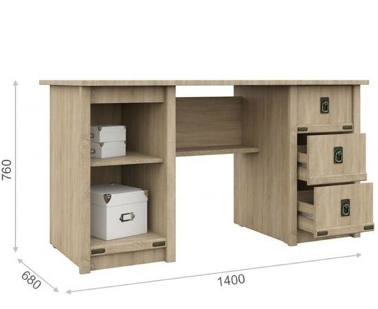 Стол «Валенсия» 1д3ящ, Дуб сонома, изображение 3 | Интернет магазин мебели и декора LifeDekor