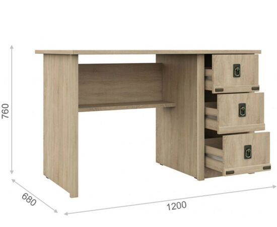Стол «Валенсия» 3ящ, Дуб сонома, изображение 3 | Интернет магазин мебели и декора LifeDekor