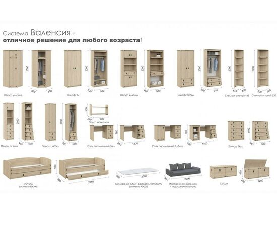 Детская «Валенсия-1», Дуб сонома, изображение 6 | Интернет магазин мебели и декора LifeDekor
