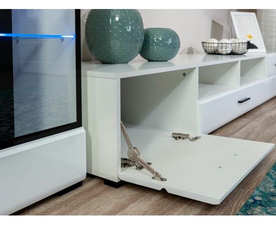 Стенка «Йорк» с комодом, Белый/белый глянец, изображение 9 | Интернет магазин мебели и декора LifeDekor