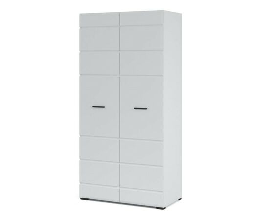 Шкаф «Йорк» 2дв, Белый/белый глянец, изображение 2 | Интернет магазин мебели и декора LifeDekor