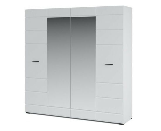 Шкаф «Йорк» 4дв, Белый/белый глянец, изображение 2 | Интернет магазин мебели и декора LifeDekor